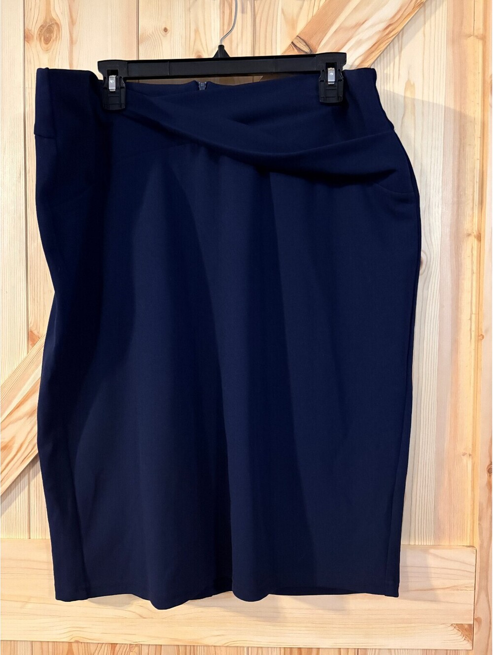 Grace Karin Navy Blue Pencil Skirt with Waist Detail Size 2XL